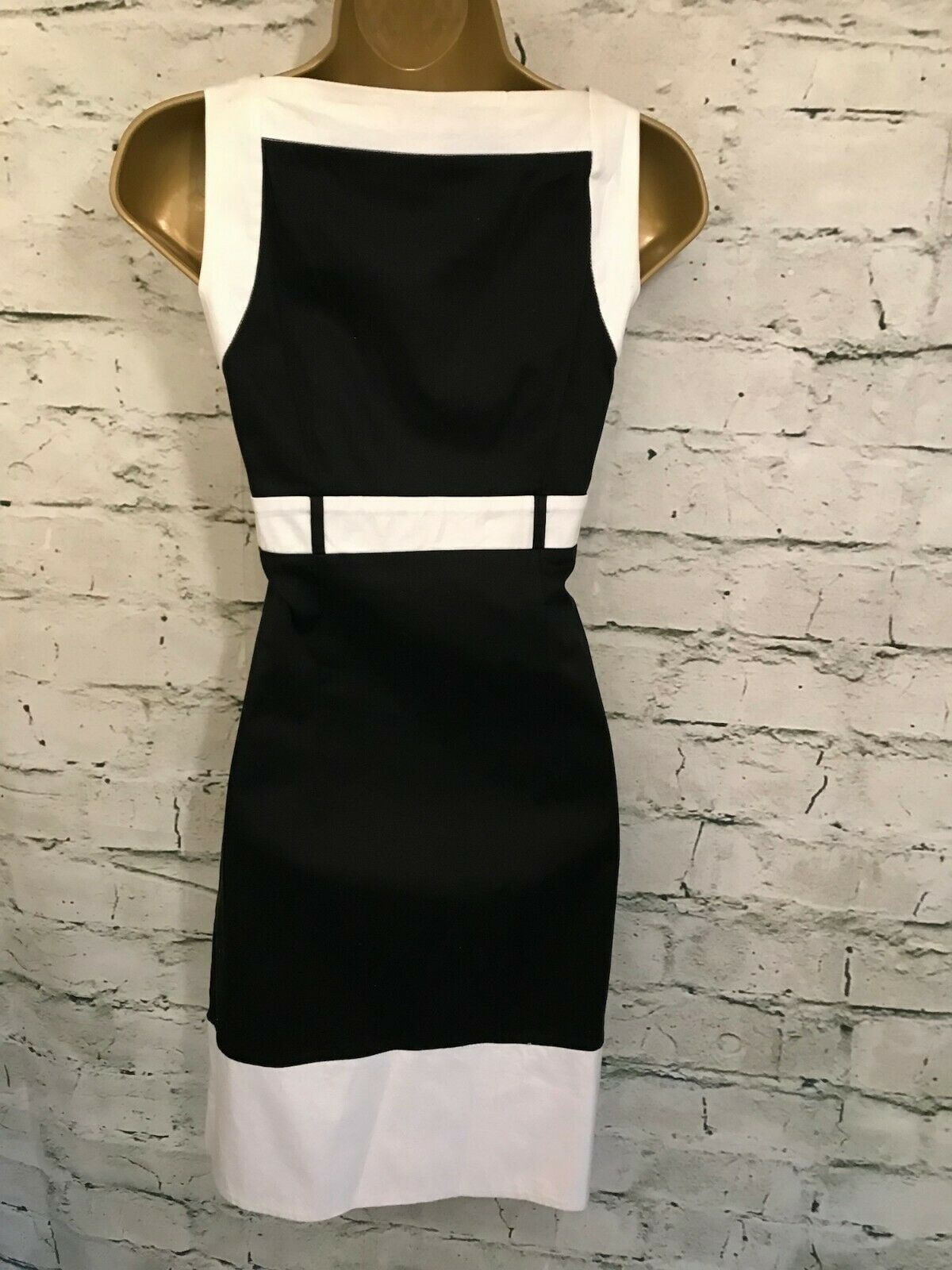 James Lakeland Black & White Diamante Cotton Dress UK 10 US 6 EU 38 Timeless Fashions