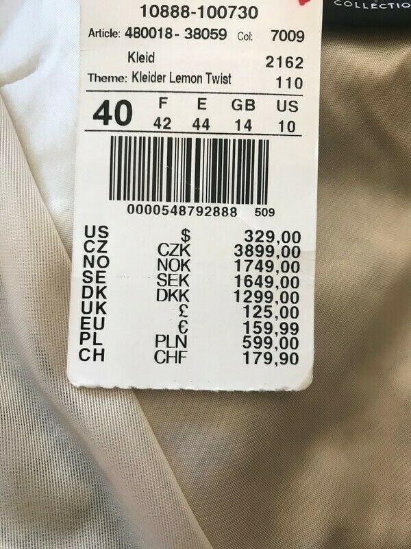 Gerry Weber Women's Kleider Lemon Twist Beige/Mult Dress UK 14 US 10 EU 43 Timeless Fashions