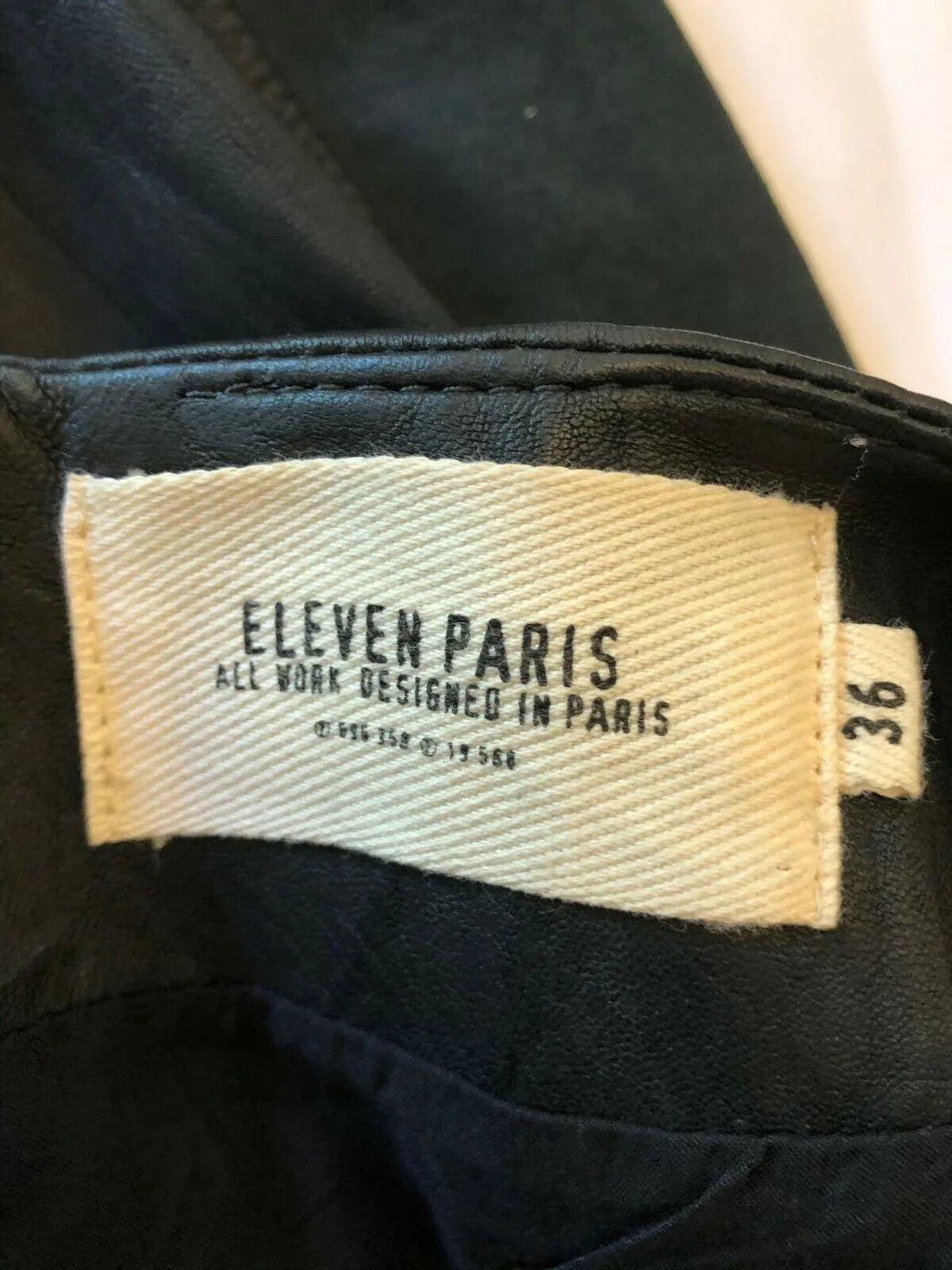 Eleven Paris Black Leather Mini Skirt UK 8 US 4 EU 36 - Timelessfashions
