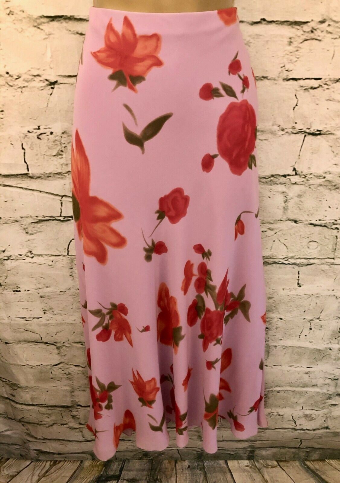 Chrystiano Long Pink Chiffon Floral Special Occasion Outfit UK 12 US 8 EU 40 Timeless Fashions