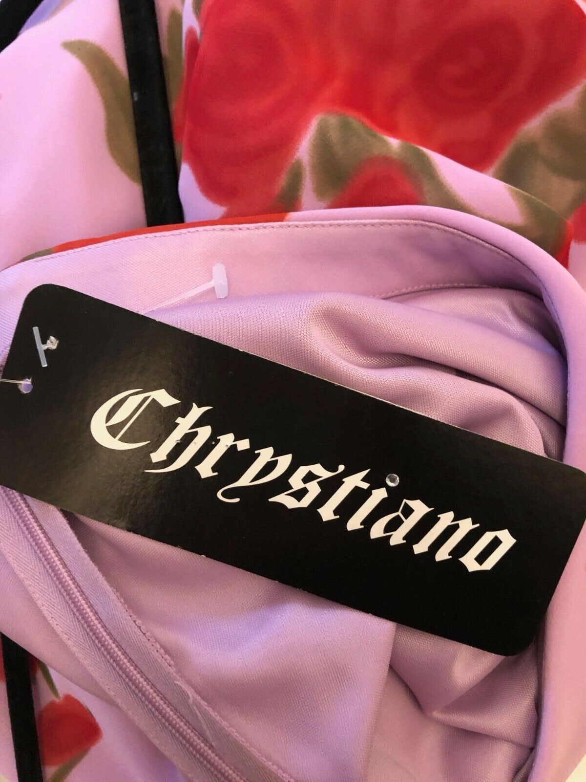 Chrystiano Long Pink Chiffon Floral Special Occasion Outfit UK 12 US 8 EU 40 Timeless Fashions