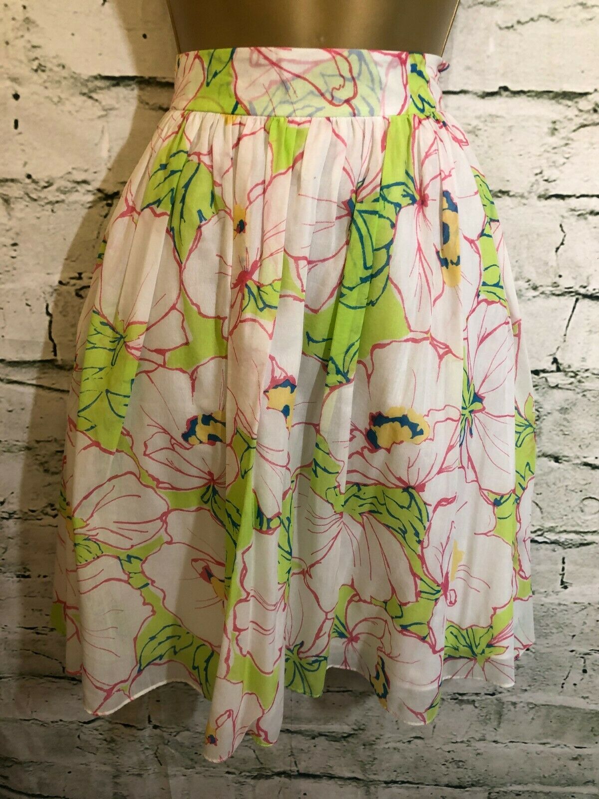 Moschino White Floral Silk & Cotton Skirt UK 8 US 4 EU 36 Timeless Fashions