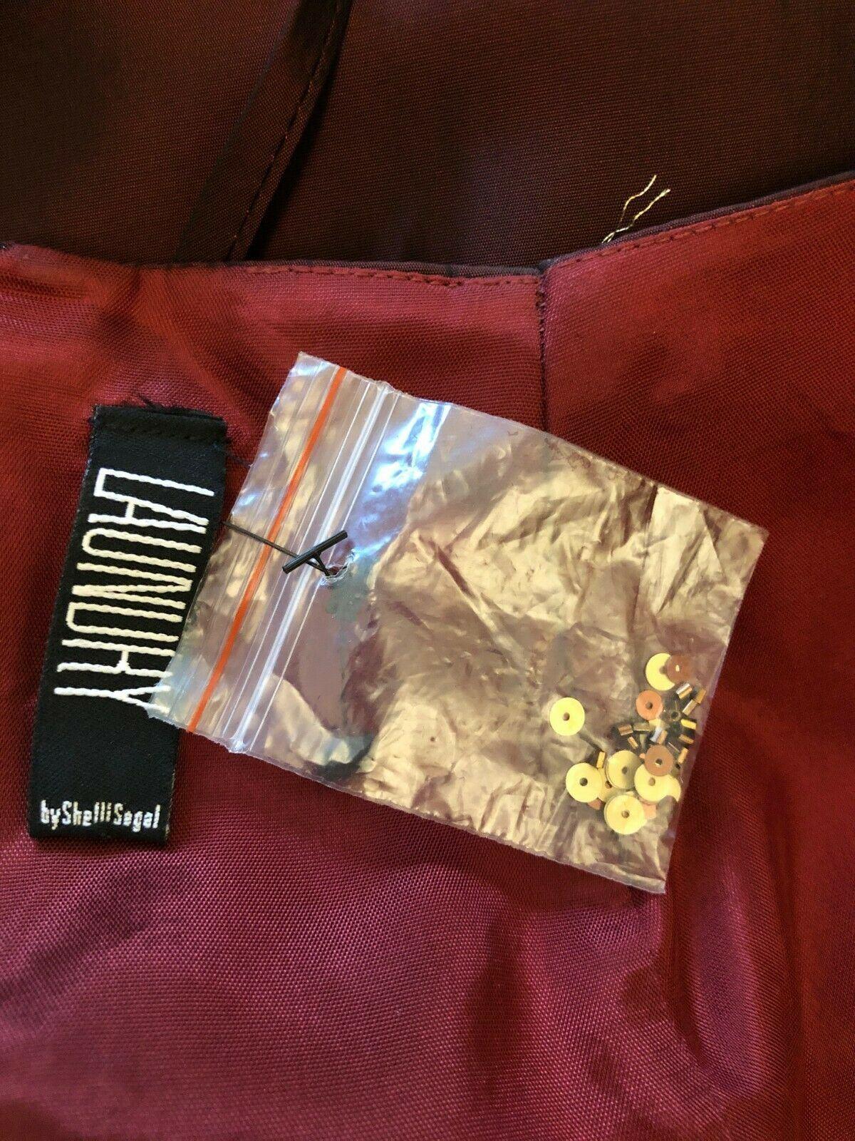 LaundryBy Shelli Segal Long Claret Satin Skirt & Backless Bodice UK 10 UK 6 EU 38 - Timelessfashions