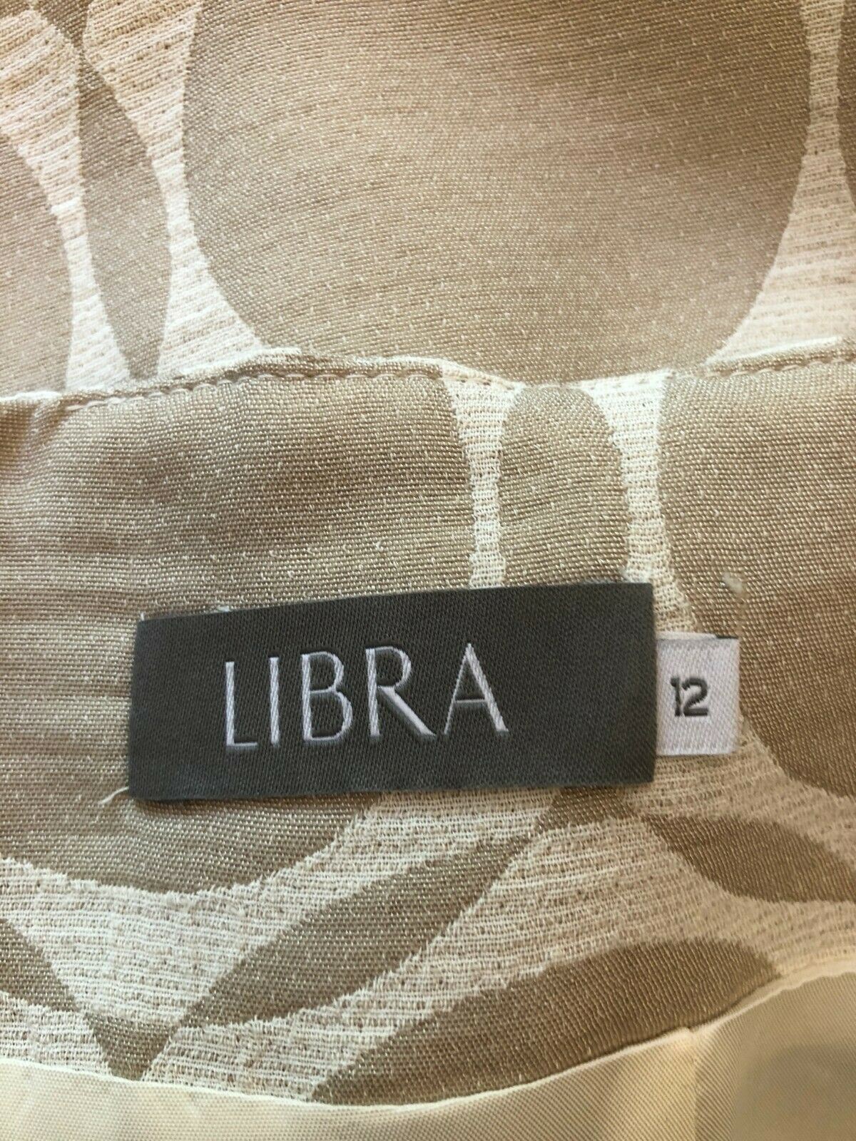 Libra Natural Geo Lined Print Pencil Skirt UK 12 US 8 EU 40 Timeless Fashions