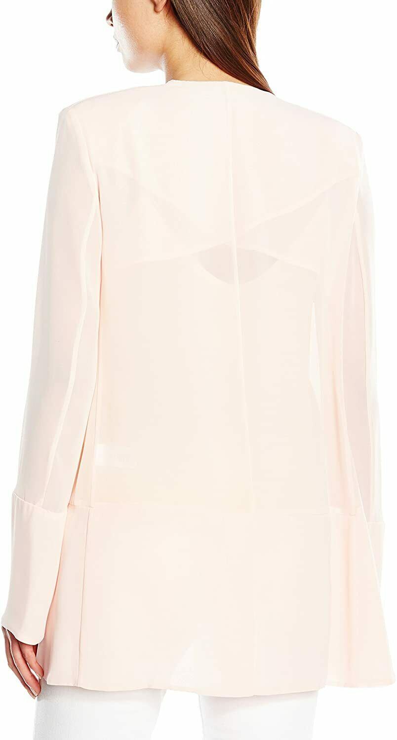 French Connection Shimmer Spell Semi-Sheer Jacket, Pink UK 12 US 8 EU 40 Timeless Fashions
