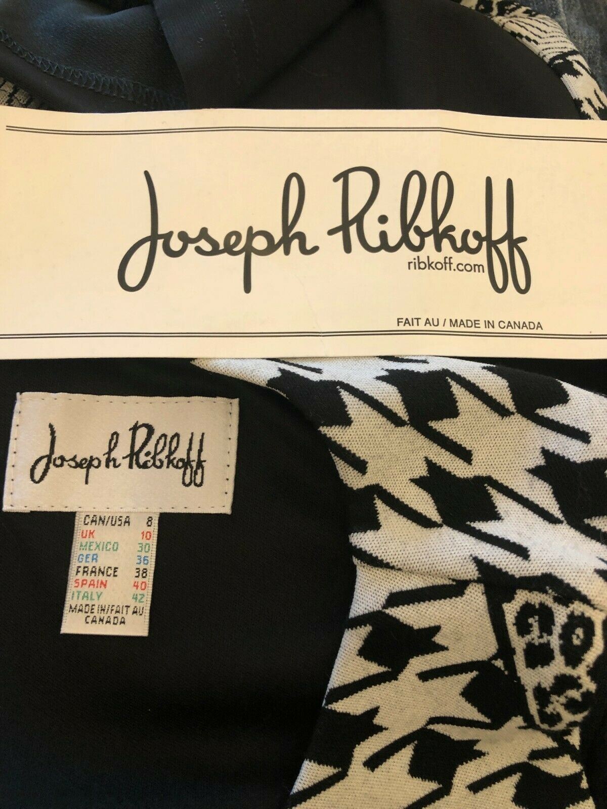 Joseph Ribkoff Black & White Cold Shoulder Dress UK 10 US 6 EU 38 Timeless Fashions