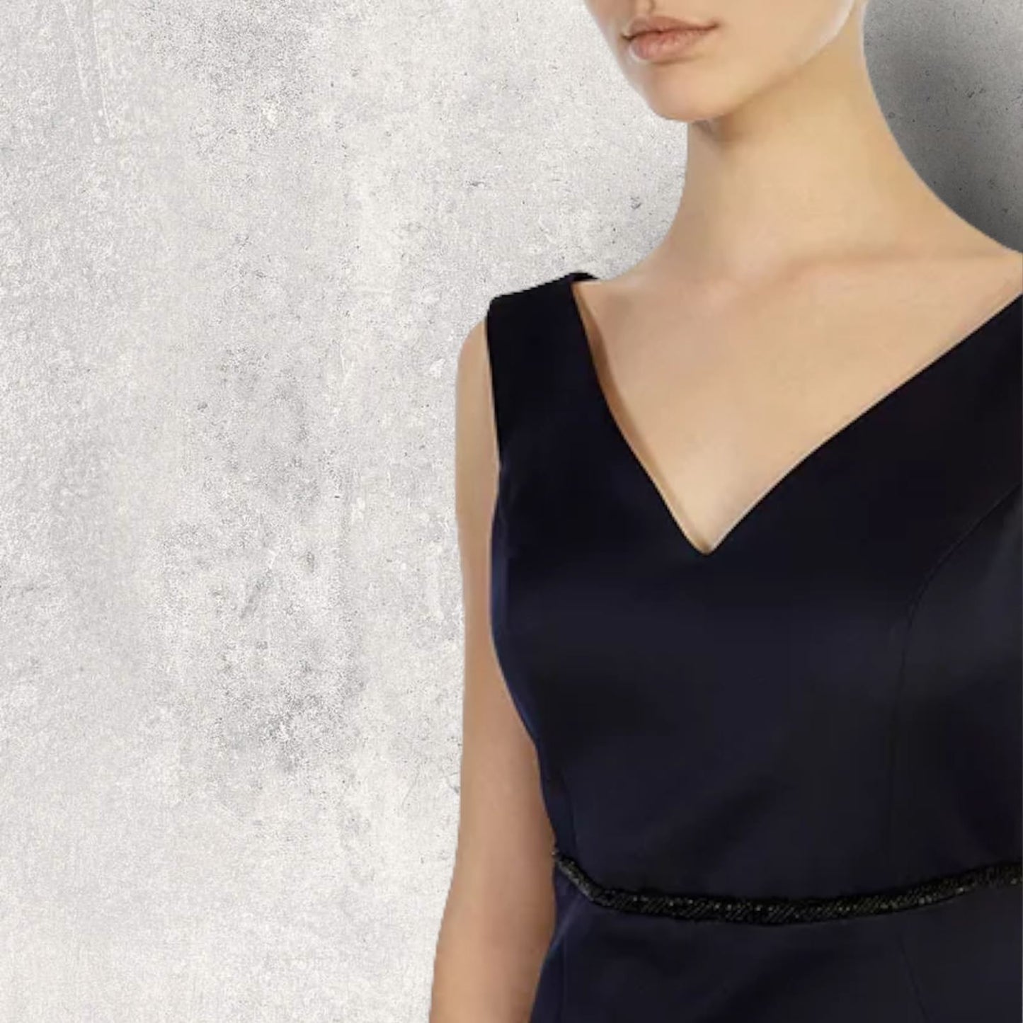 Coast Navy Blue Satin Leticia Heart Neckline Dress UK 10 US 6 EU 38 Timeless Fashions