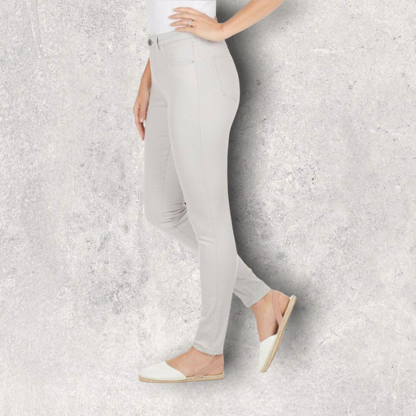FDJ French Dressing Jeans Pale Grey Olivia Slim Leg Jeans UK 8 US 4 EU 36 Timeless Fashions