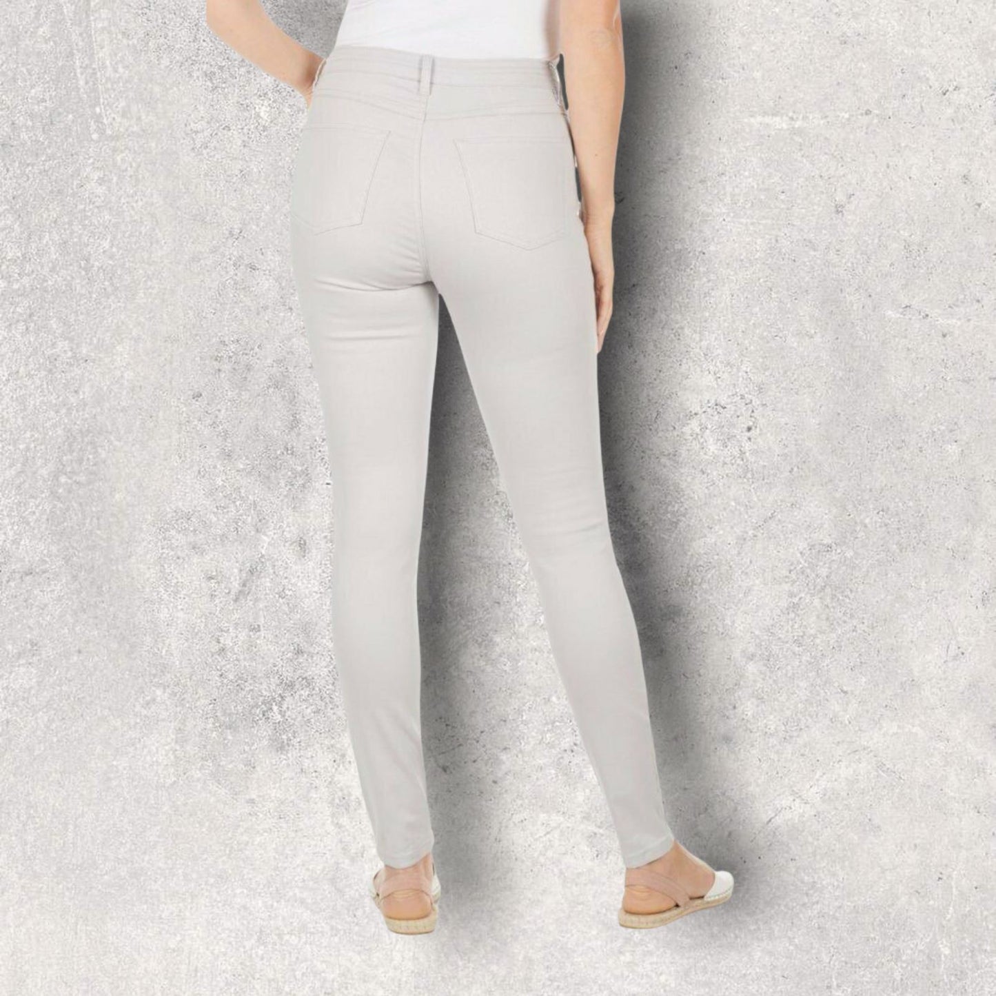 FDJ French Dressing Jeans Pale Grey Olivia Slim Leg Jeans UK 8 US 4 EU 36 Timeless Fashions
