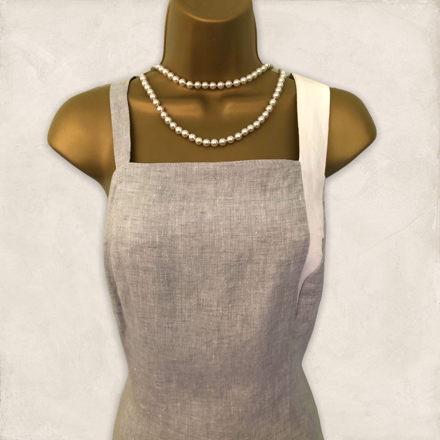 Kontrast White & Grey Linen Long Dress & Jacket, Lagenlook Size 36 UK 10 US 6 EU 38 Timeless Fashions