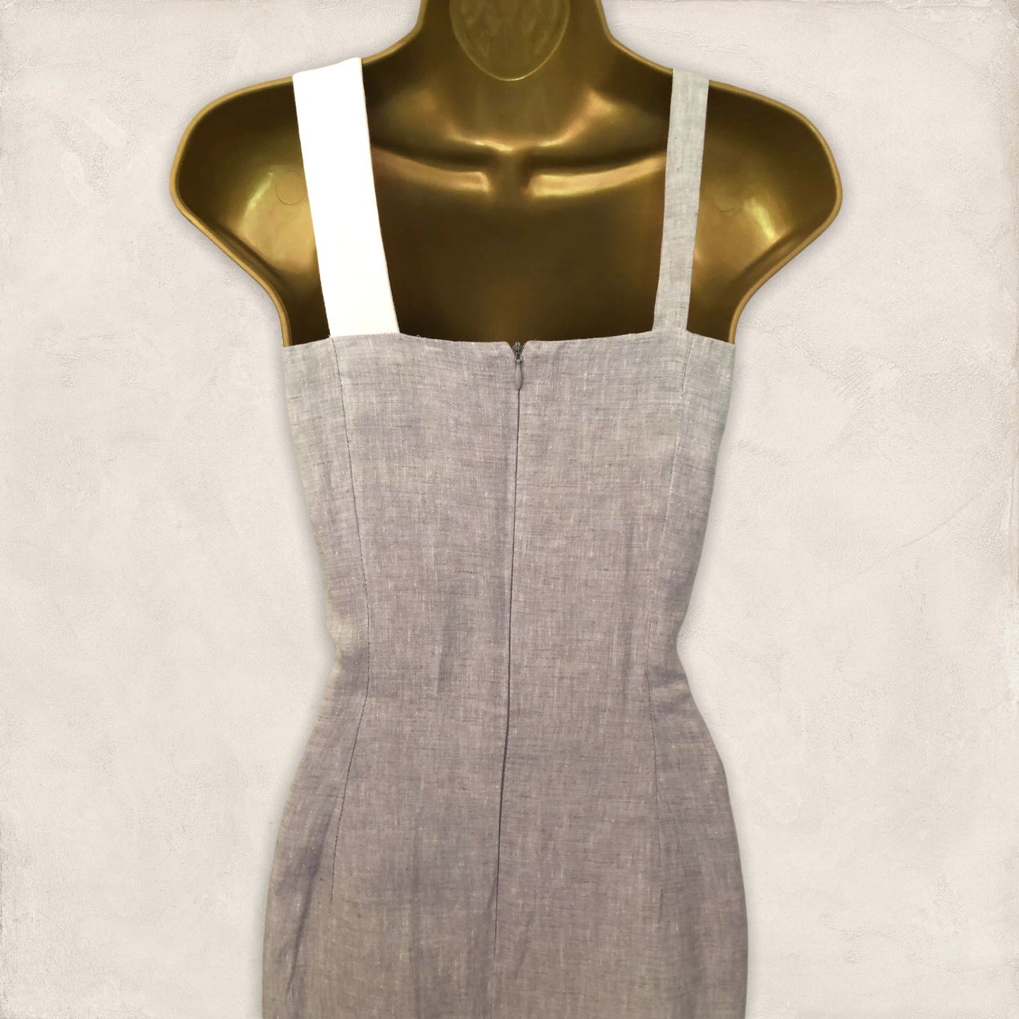 Kontrast White & Grey Linen Long Dress & Jacket, Lagenlook Size 36 UK 10 US 6 EU 38 Timeless Fashions
