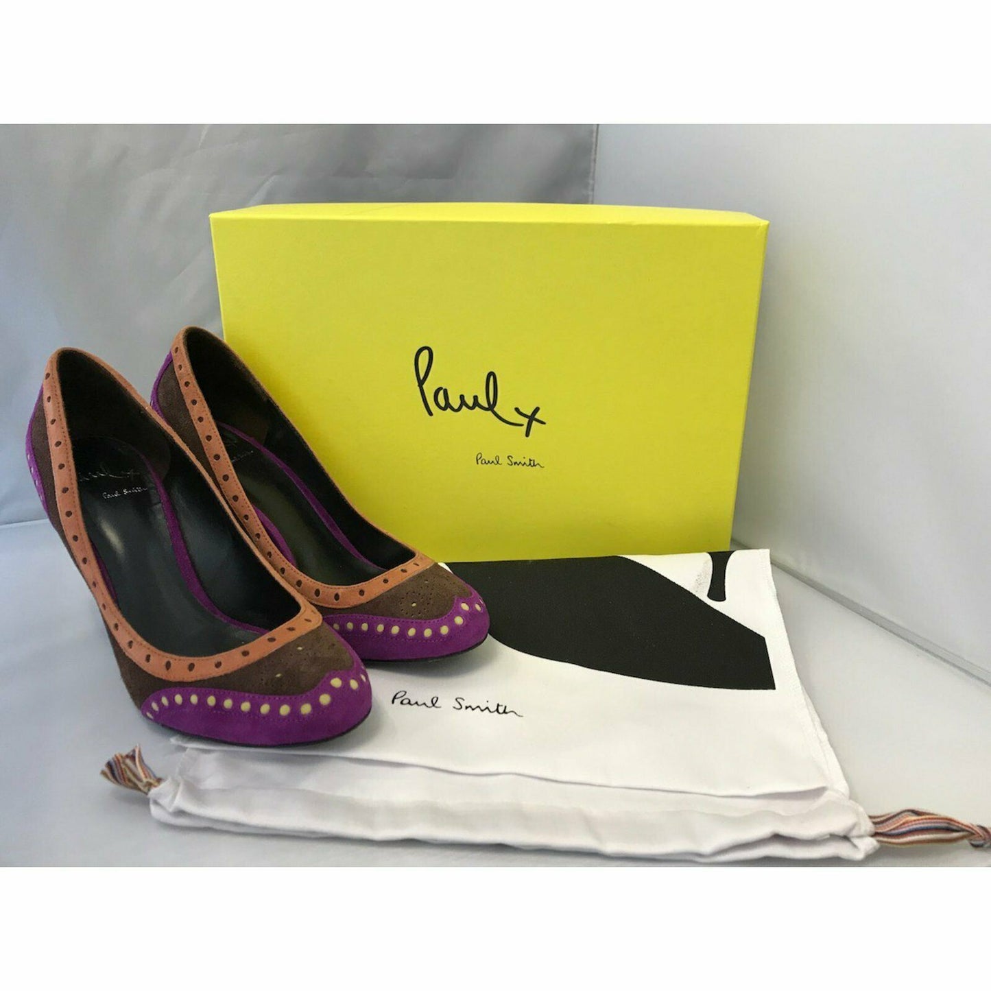 Paul Smith Multicoloured Suede Brogue Style Court Shoes UK 6 US 8 EU 39 Timeless Fashions