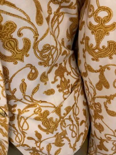 Wolfgang Kaiser Vintage Colette Cream & Gold Cotton Jacket UK 12 US 8 EU 40 Timeless Fashions