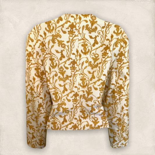 Wolfgang Kaiser Vintage Colette Cream & Gold Cotton Jacket UK 12 US 8 EU 40 Timeless Fashions