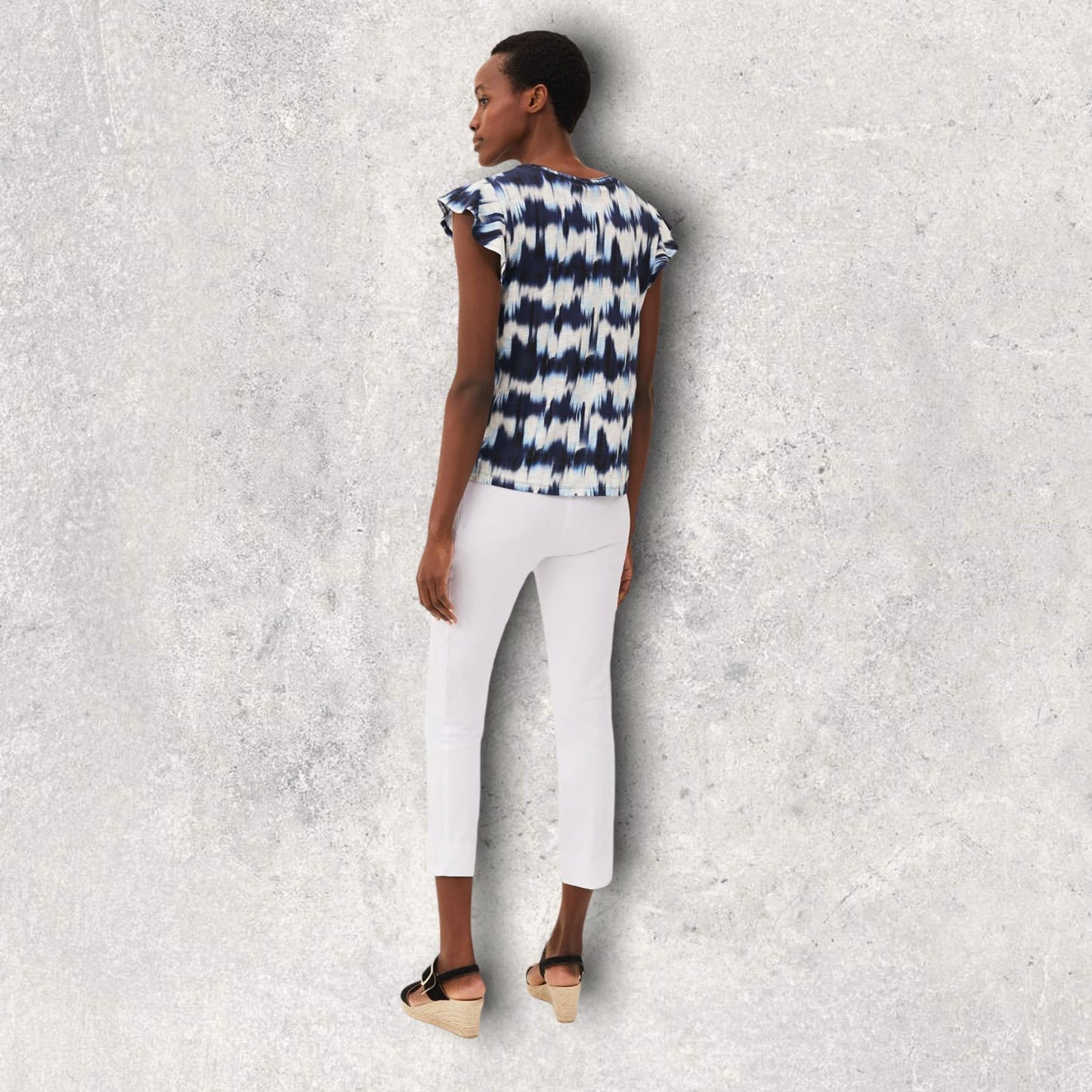 Libra White Cotton Summer Cropped Trousers UK 10 US 6 EU 38 Timeless Fashions