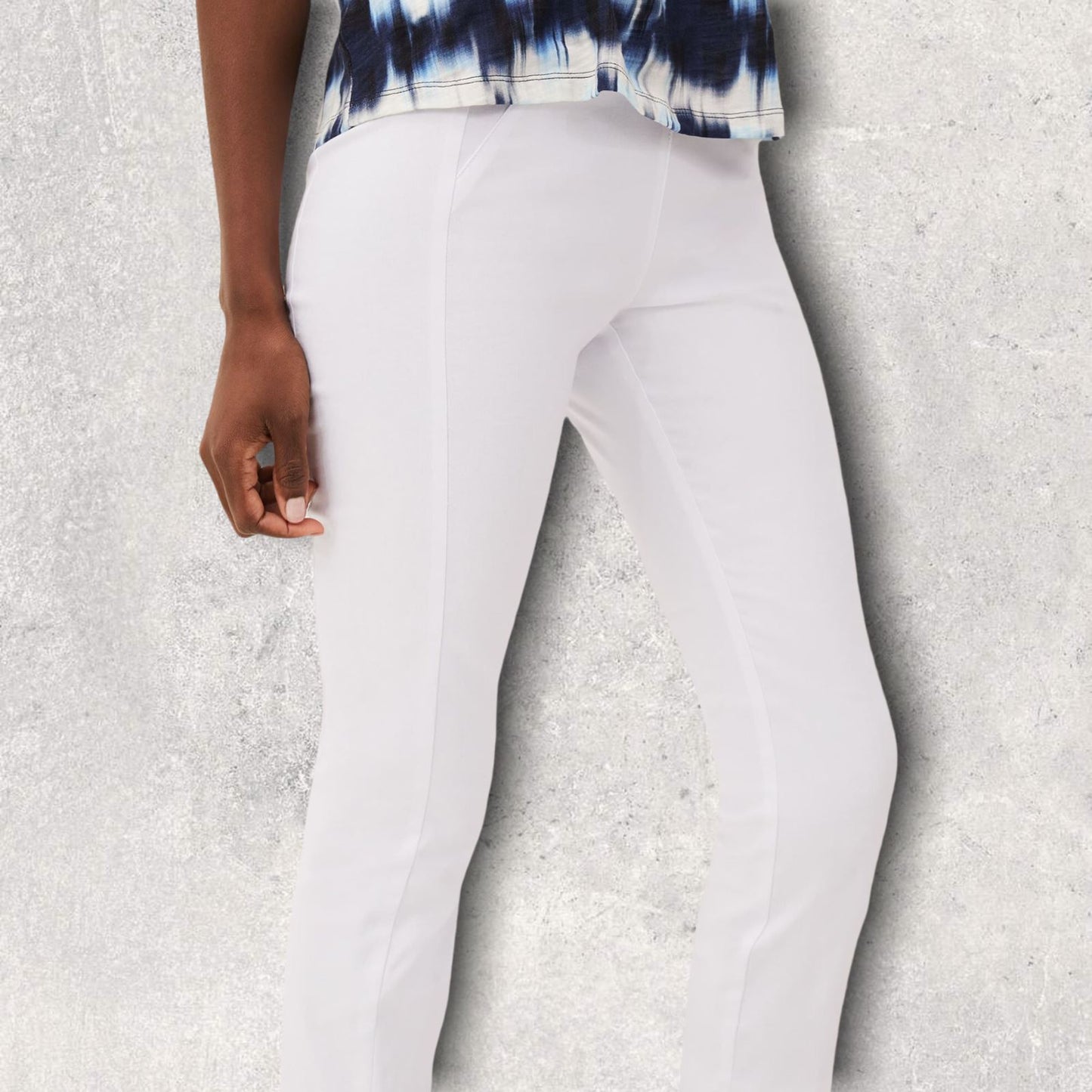 Libra White Cotton Summer Cropped Trousers UK 10 US 6 EU 38 Timeless Fashions
