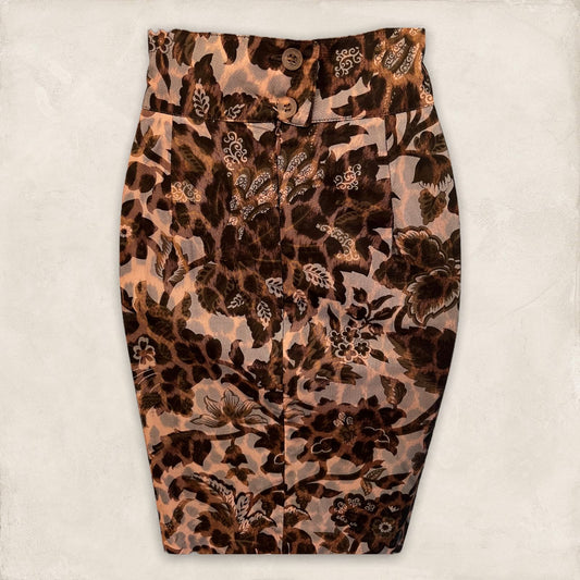 Sportmax Max Mara Vintage Brown Floral Mesh Mini Skirt UK 10 US 6 EU 38 IT 42 Timeless Fashions
