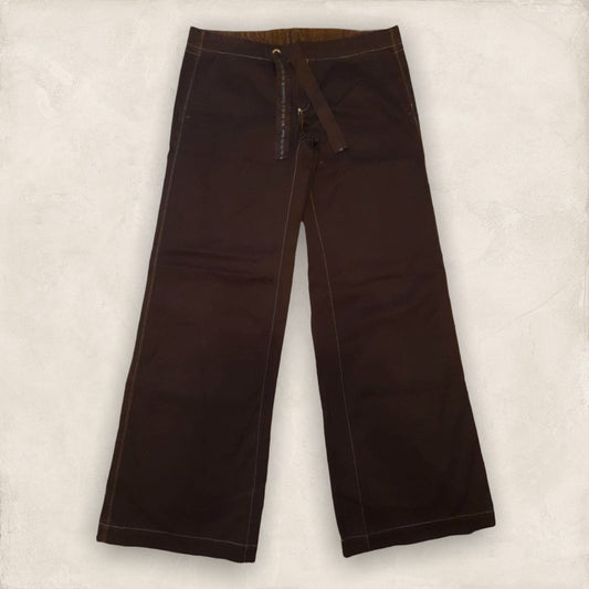 Diesel Deston Pants Brown Cotton Low Rise Flared Work Pants UK 14 US 10 EU 42 Timeless Fashions