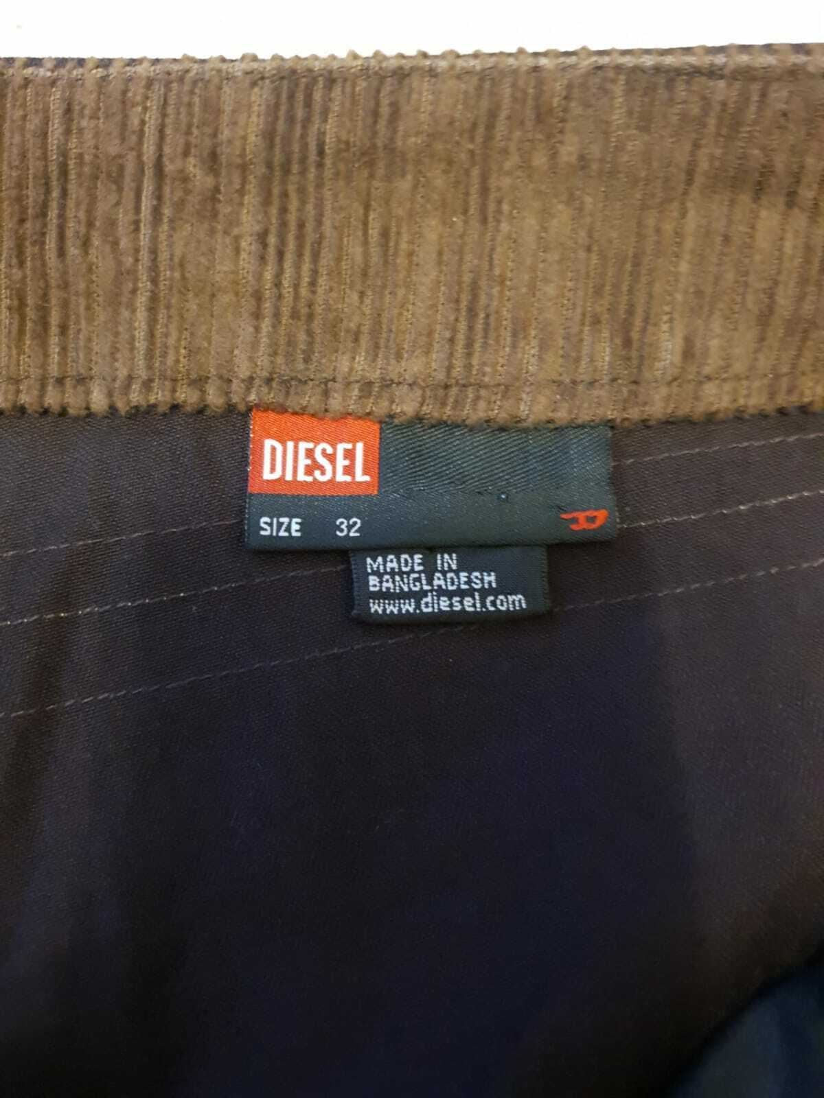 Diesel Deston Pants Brown Cotton Low Rise Flared Work Pants UK 14 US 10 EU 42 Timeless Fashions