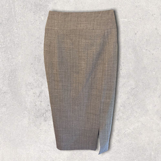 Zapa Grey Lightweight Viscous/Wool Blend Pencil Skirt UK 12 US 8 EU 40 Timeless Fashions