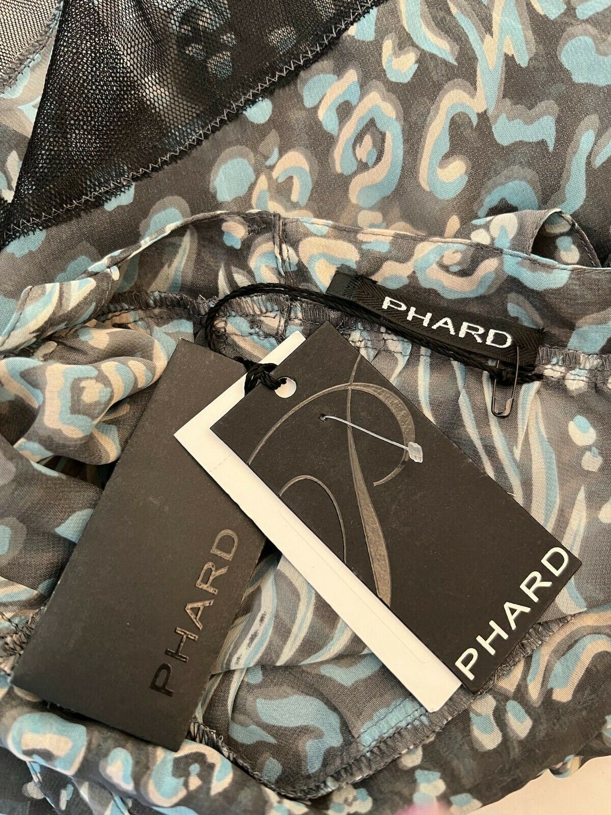 Phard Blue & Grey Chiffon Cami Top Size M Approx UK 8/10 US 4/6 EU 36/38 Timeless Fashions