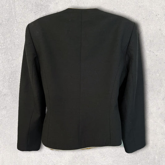 Country Casuals Vintage Black Embroidered Summer Jacket UK 8 US 4 EU 36 Timeless Fashions