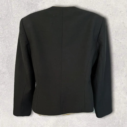 Country Casuals Vintage Black Embroidered Summer Jacket UK 8 US 4 EU 36 - Timelessfashions