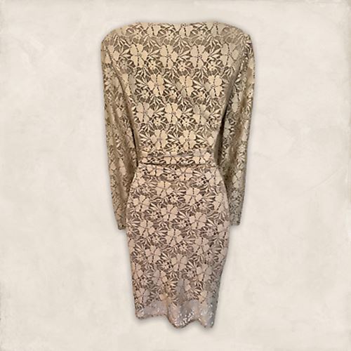 Reiss Donatella Champagne Lace Bodycon Dress UK 10 RRP £189 Timeless Fashions