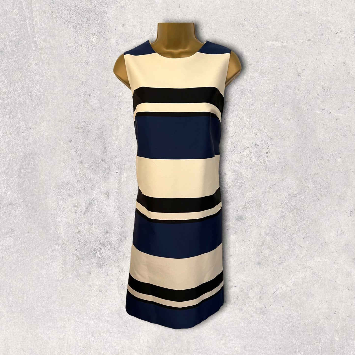 Linea Navy, Ivory & Black Colour Block Dress Jacket Suit UK 12 EU 40 US 8 Timeless Fashions