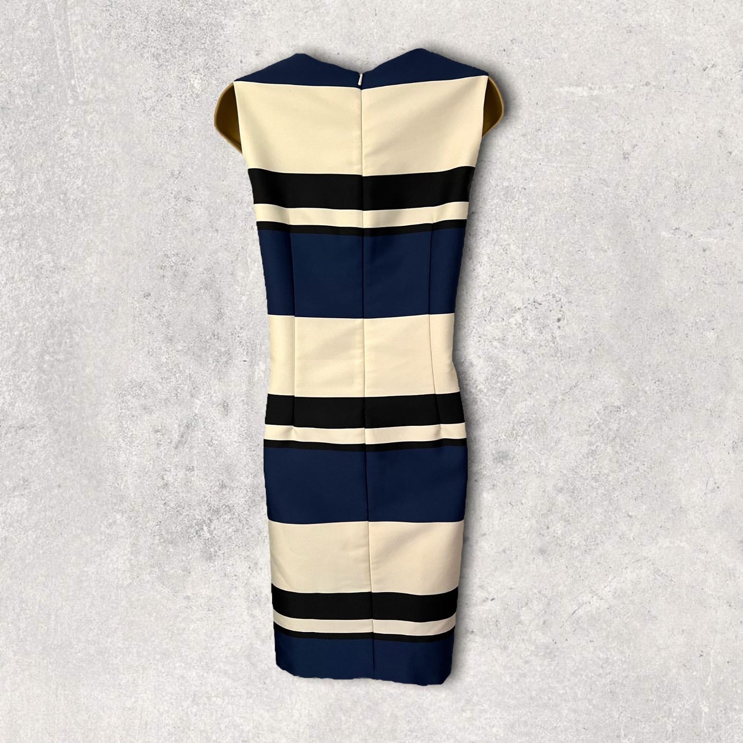 Linea Navy, Ivory & Black Colour Block Dress Jacket Suit UK 12 EU 40 US 8 Timeless Fashions