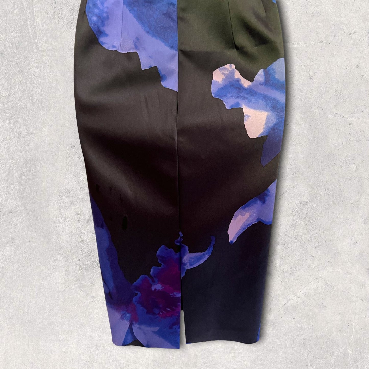 Coast Black & Blue Floral Satin Sleeveless Dress UK 10 US 6 EU 38 Timeless Fashions