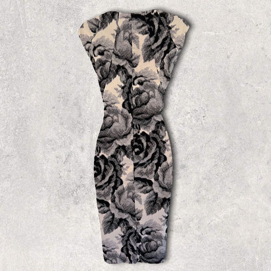 Phase Eight Black & White Mono Floral Stretch Bodycon Dress UK 10 US 6 EU 38 Timeless Fashions