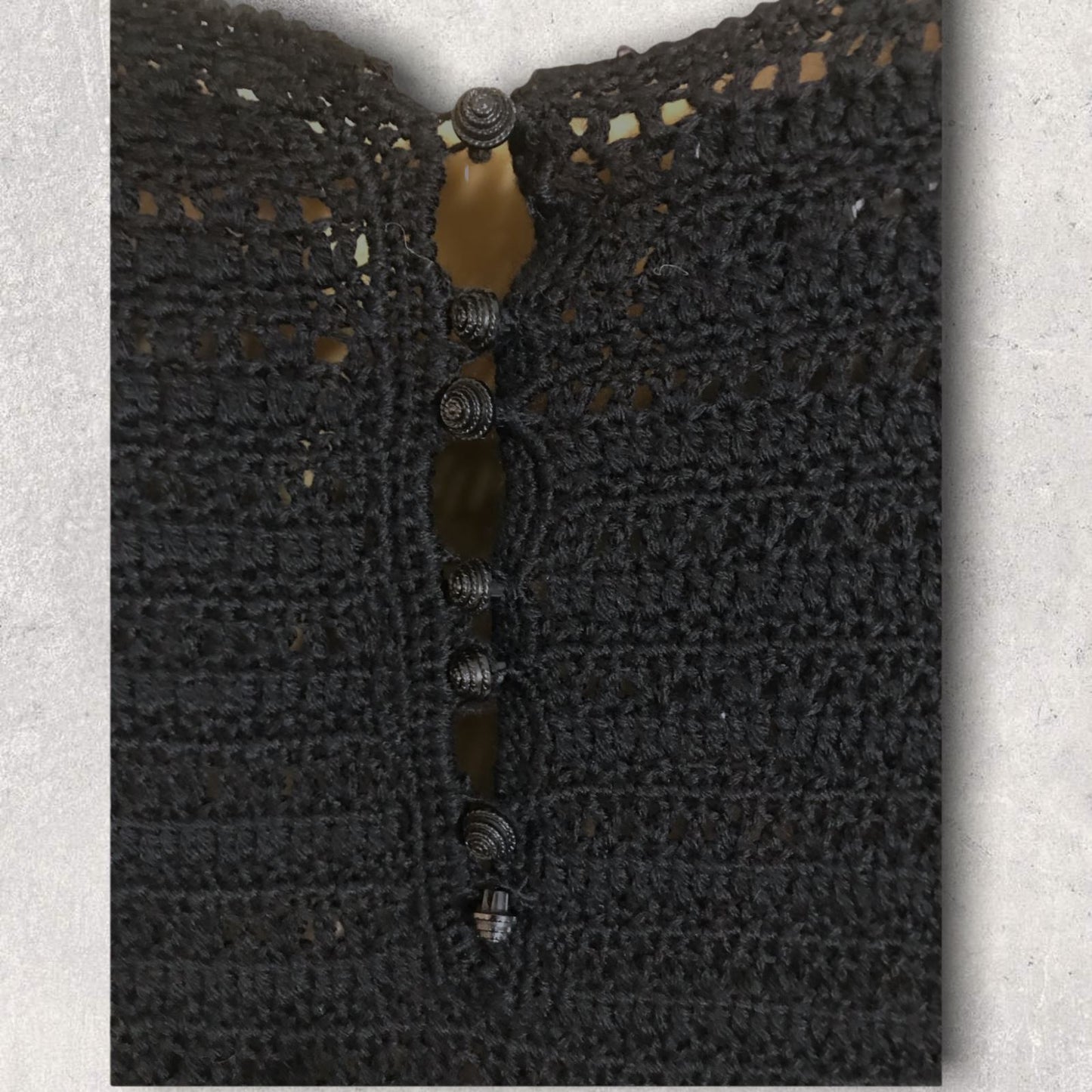 By Malene Birger Black Wool Crochet Jumper Dress Size S UK 10 US 6 EU 38 Timeless Fashions