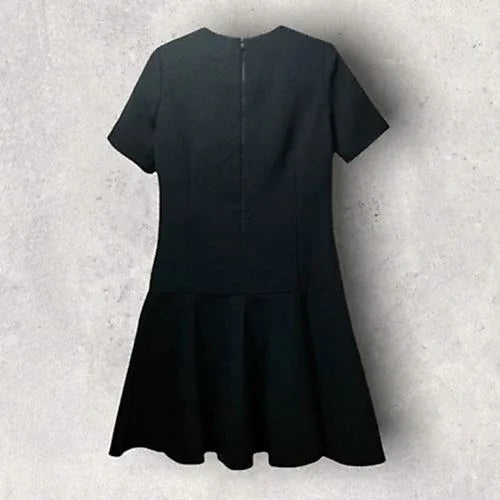 COS Black Short Sleeve Drop Waist Skater Dress UK 10 US 8 EU 38 - Timelessfashions