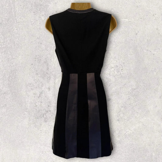 Diane von Furstenberg Womens Black Ellie Leather Dress UK 10 US 6 EU 38 - Timelessfashions