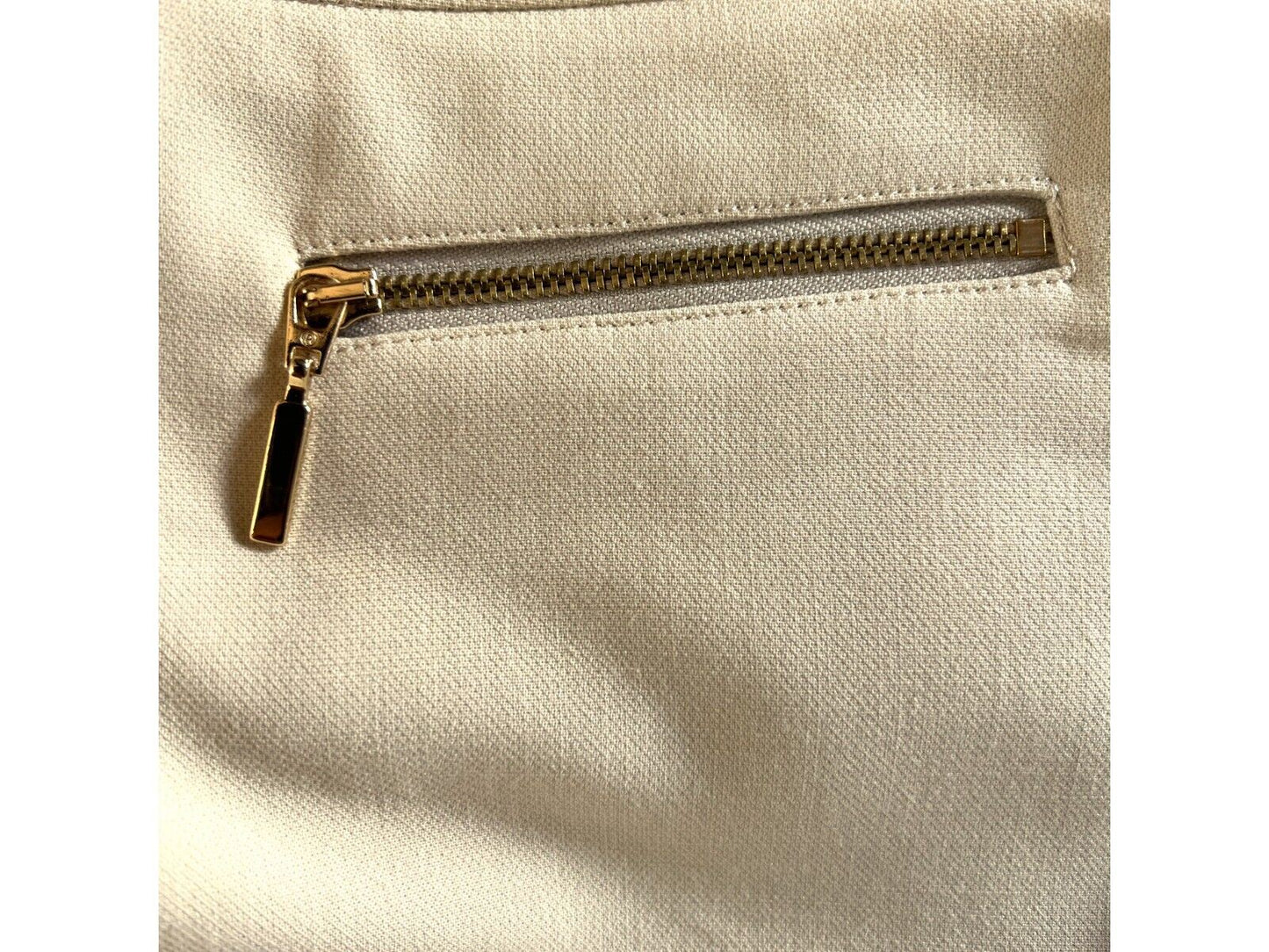 Marie Mero Cream Ladies Zip Pockets Tapered Stretch Trousers UK 16 US 12 EU 44 Timeless Fashions