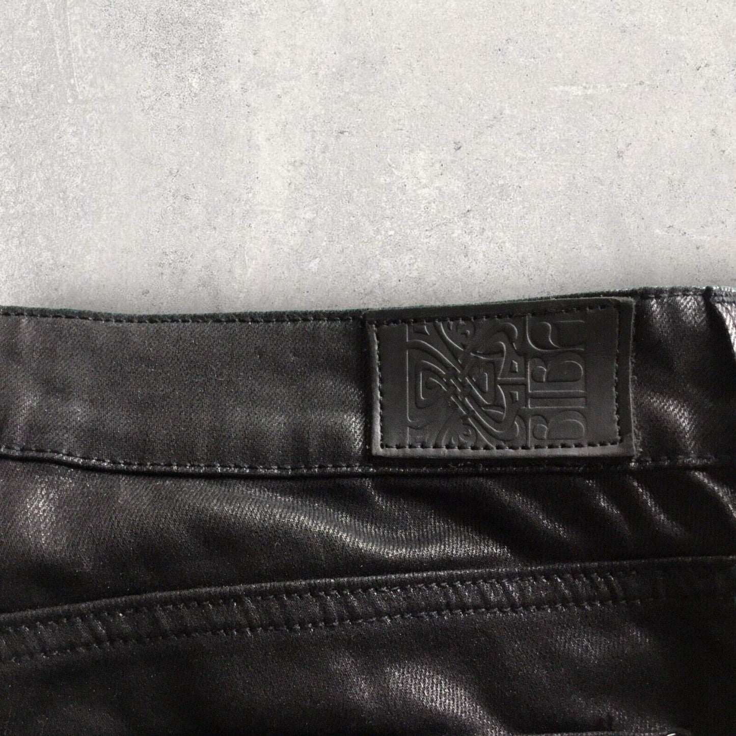 Biba Ladies Black Slim Leg Mid Rise Coated Stretch Jeans UK 12 US 8 EU 40 Timeless Fashions