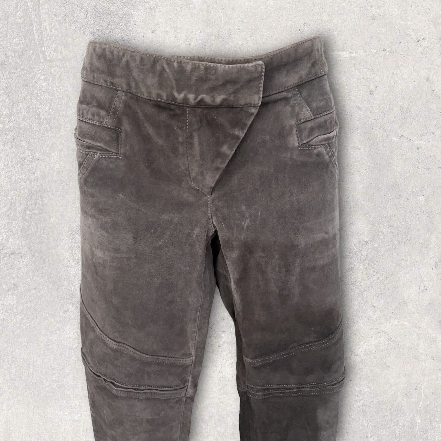 Patrizia Pepe Grey Suede Skinny Jeans, Low Rise UK 12 US 8 EU 40 IT 44 Timeless Fashions