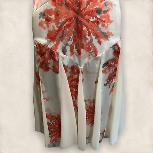 Amanda Wakeley Womens Ivory & Peach Satin & Chiffon Summer Dress UK 8 US 4 EU 36 Timeless Fashions