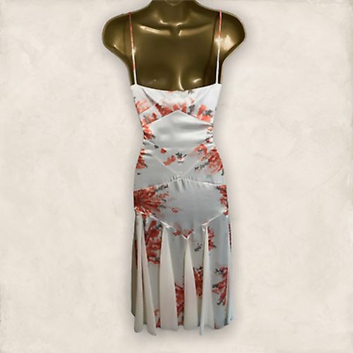 Amanda Wakeley Womens Ivory & Peach Satin & Chiffon Summer Dress UK 8 US 4 EU 36 Timeless Fashions