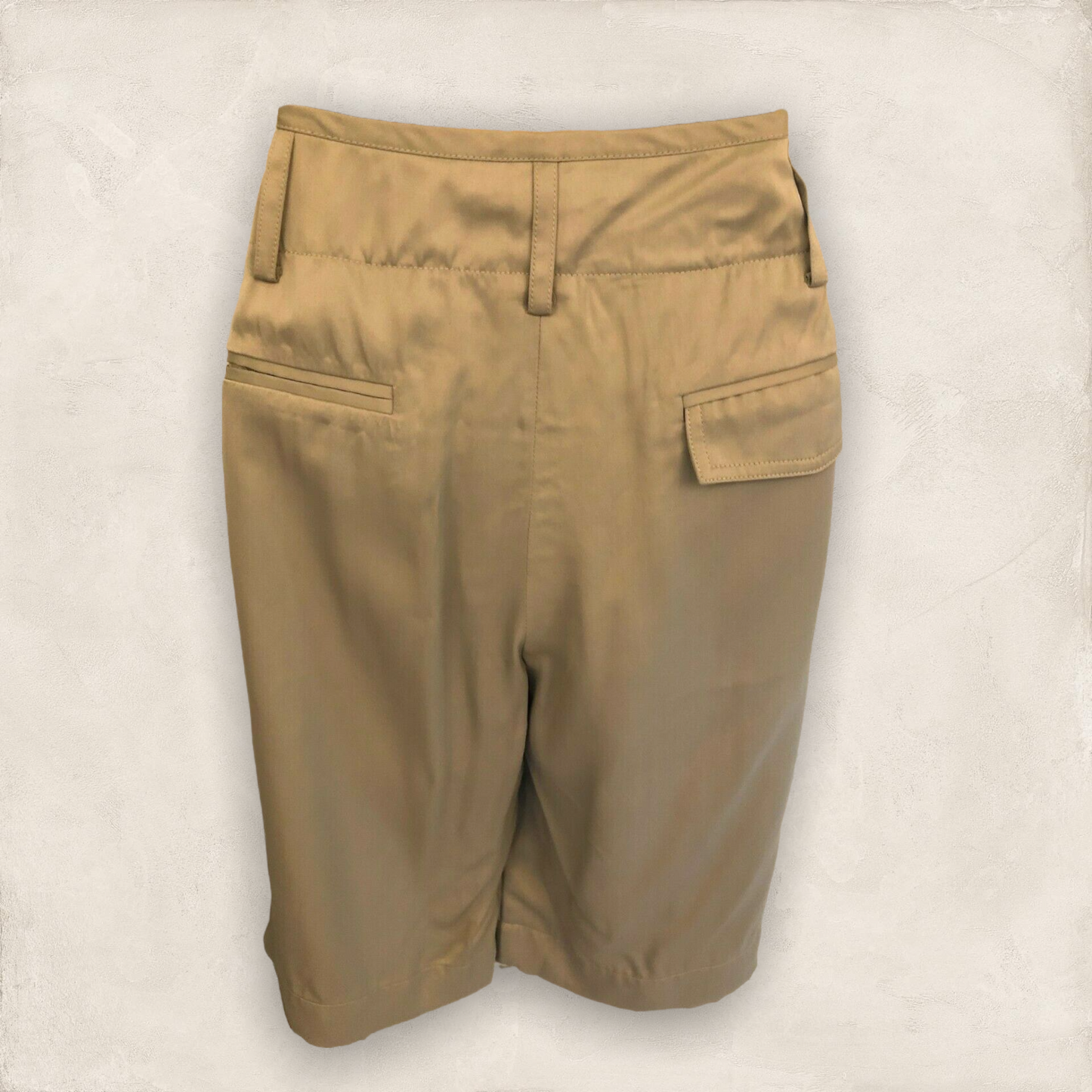 Alexander Wang Pale Khaki Silky Satin Shorts Size UK 12 US 8 EU 40 Timeless Fashions