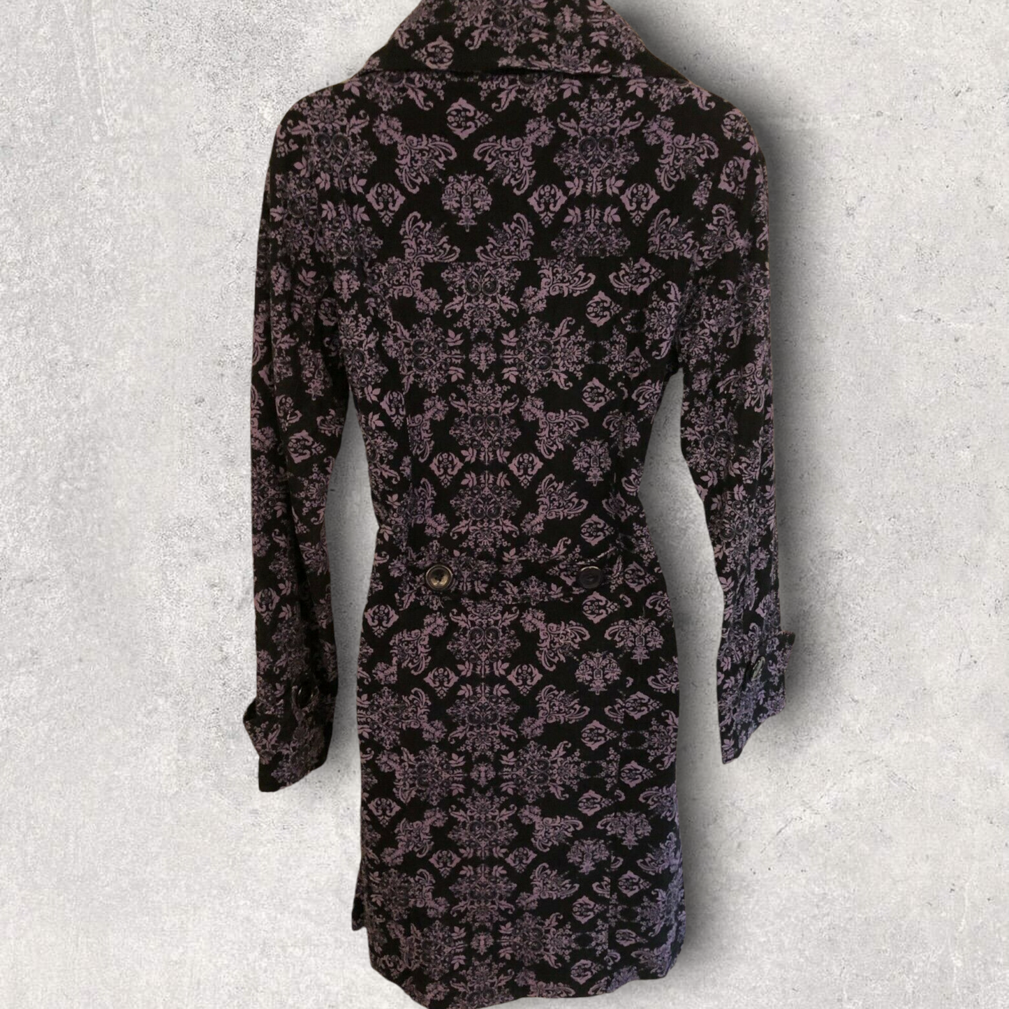 Amari Women's Purple & Black Needle Cord Lightweight Coat UK 12 US 8 EU 40 Timeless Fashions