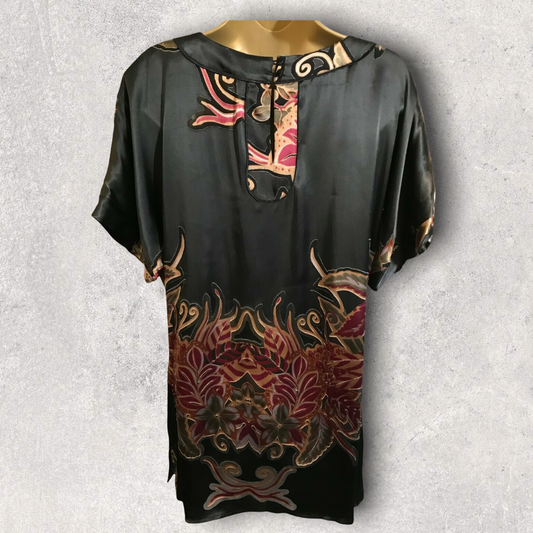 CCDK Black Silk Mix Tunic Dress UK 12 US 8 EU 40 Timeless Fashions