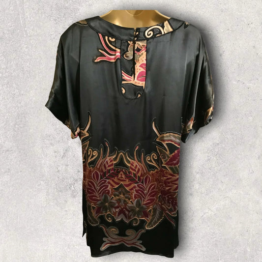 CCDK Black Silk Mix Tunic Dress UK 12 US 8 EU 40 - Timelessfashions