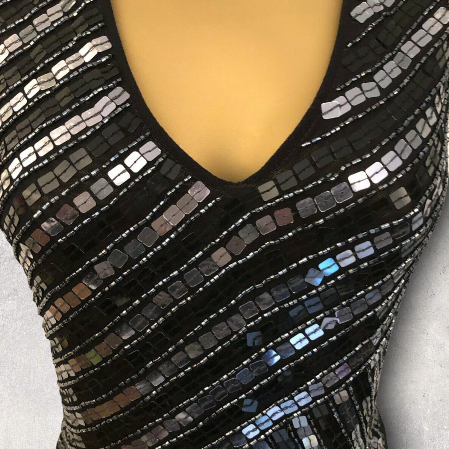 Cerruti 1881 Black Sequin Sleeveless Evening Top IT 42 UK 10 US 6 EU 38 Timeless Fashions