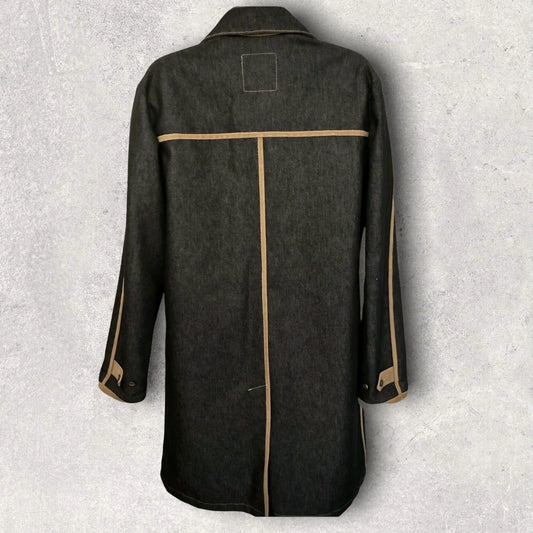 Gianfranco Ferre Womens Vintage Blue Denim Pea Coat UK 16 US 12 EU 44 IT 48 - Timelessfashions