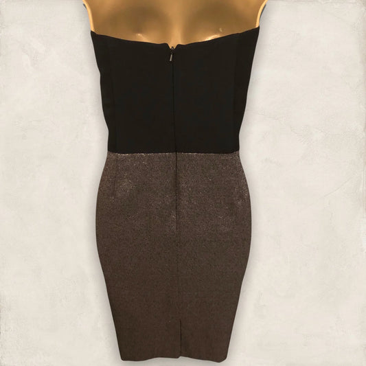 Reiss Della Black & Copper Corset Bustier Dress UK 12 US 8 EU 40 - Timelessfashions