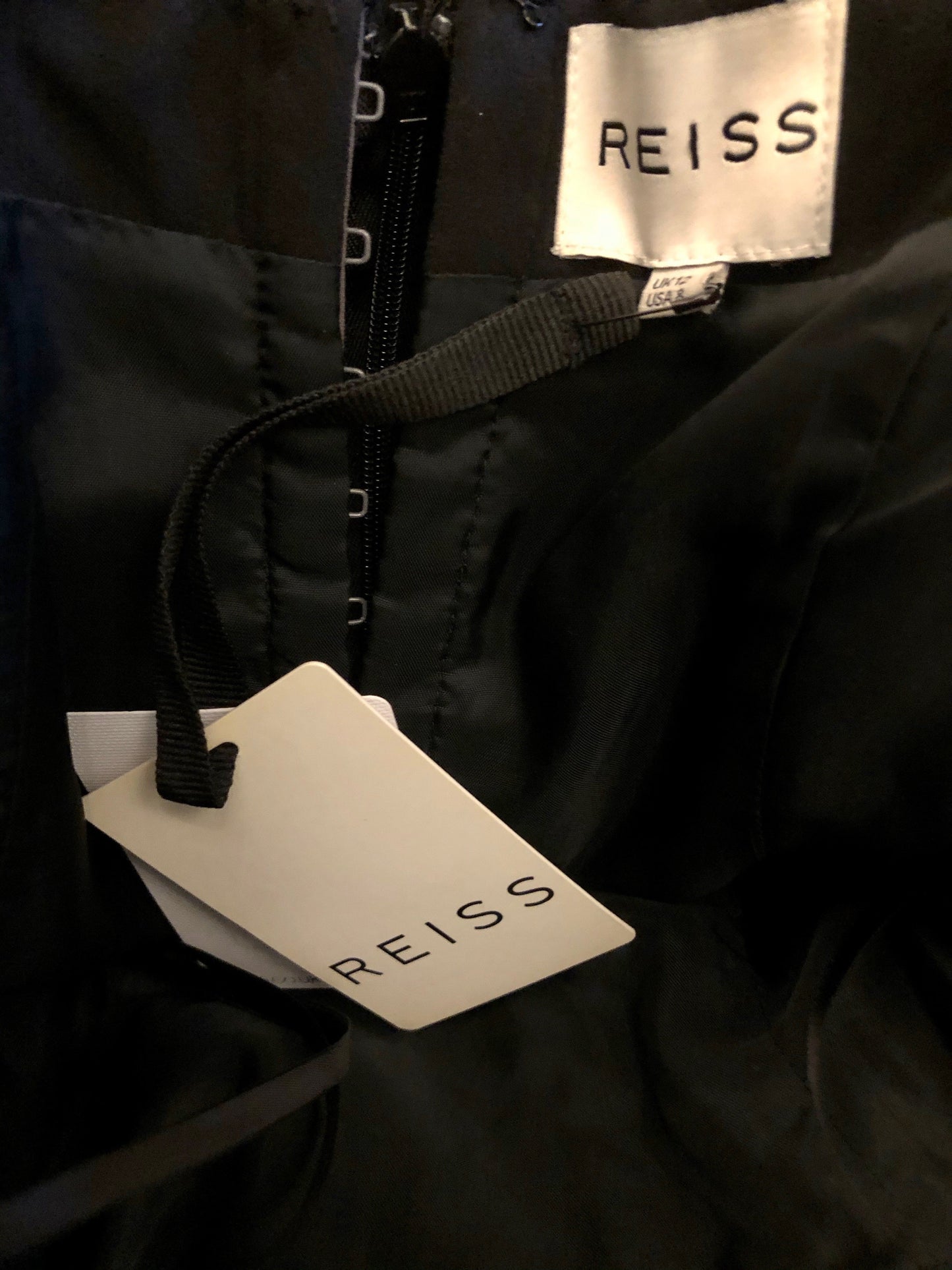 Reiss Della Black & Copper Corset Bustier Dress UK 12 US 8 EU 40 Timeless Fashions