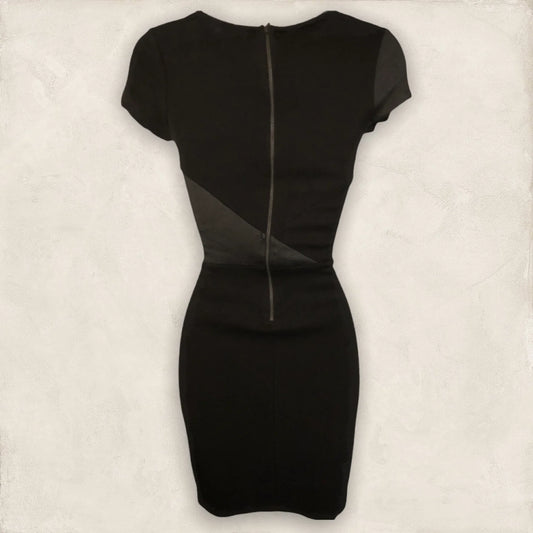 French Connection Black Panelled Bodycon Stretch Dress UK 6 US 2 EU 34 - Timelessfashions