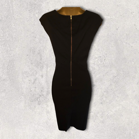 Catherine Maladrino Black Sleeveless Pencil Dress UK 6 US 2 EU 34 Timeless Fashions